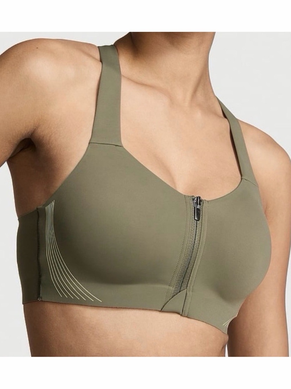 Victoria's Secret Knockout 2.0 Front Close Sports Bra Olive